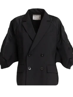 Suiting & nylon twill jacket