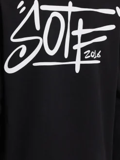 Tag printed cotton long sleeve T-shirt