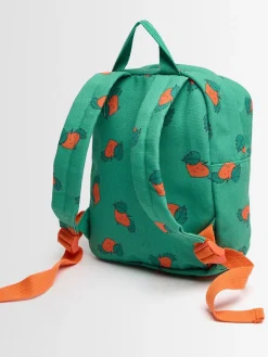 Tangerine printed canvas backpack