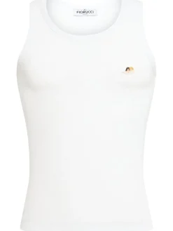Tank top a costine con patch Angel