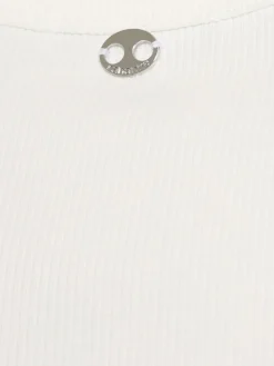 Tank top in jersey di misto cotone a costine