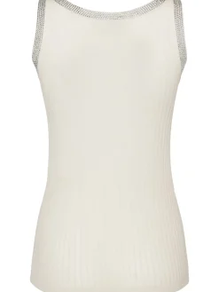Tank top in maglia con scollo decorato