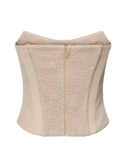 Top bustier senza spallini in lana