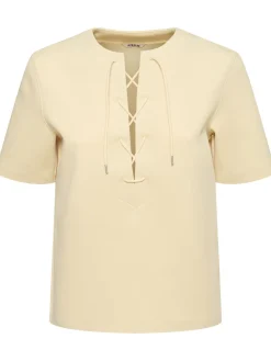 Top in jersey con lacci