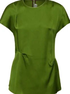 Top in raso drappeggiato