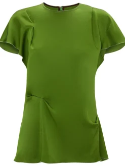 Top in raso drappeggiato