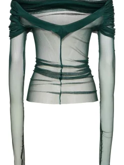 Top in tulle di seta velato