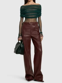 Top in tulle di seta velato
