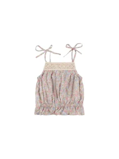 Top in voile di cotone stampato