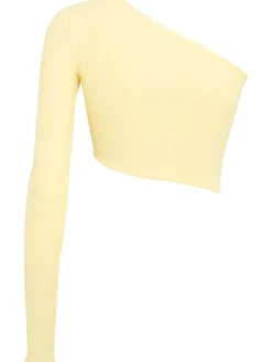 Top monospalla in jersey di viscosa stretch