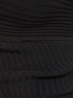 Top monospalla in maglia di viscosa a costine