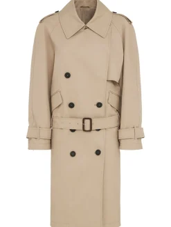 Trench in gabardina di cotone / cintura