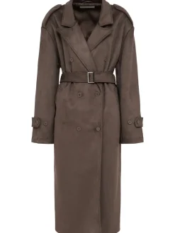 Trench lungo Pembroke in camoscio sintetico