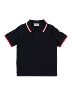 Tricolour-Trimmed cotton polo shirt
