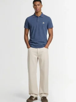 Tricolour-Trimmed cotton polo shirt