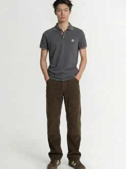 Tricolour-Trimmed cotton polo shirt