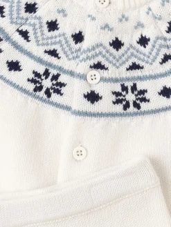 Tricot wool blend cardigan & pants