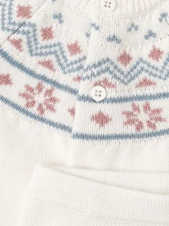 Tricot wool blend cardigan & pants