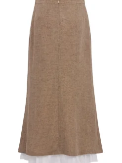 Trionfo linen midi skirt