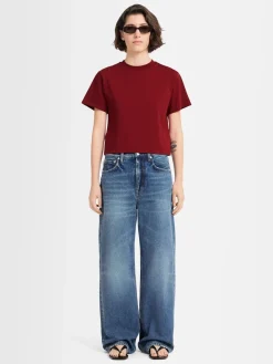 T-shirt cropped Greta in jersey di cotone