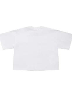 T-shirt cropped in jersey di cotone
