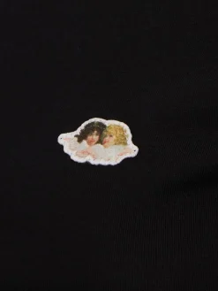 T-shirt cropped in misto cotone con logo Angel