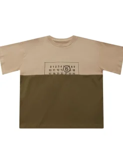 T-shirt in jersey di cotone bi-color