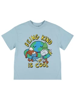 T-shirt in jersey di cotone stampato