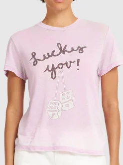 T-shirt in jersey di misto cotone con stampa