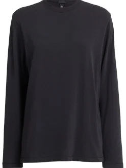T-shirt in misto cotone a maniche lunghe