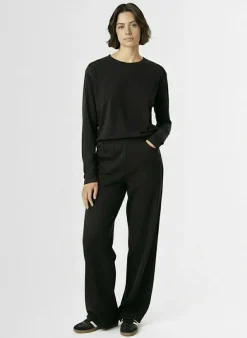 T-shirt in misto cotone a maniche lunghe