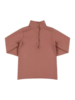 T-shirt in misto cotone a maniche lunghe