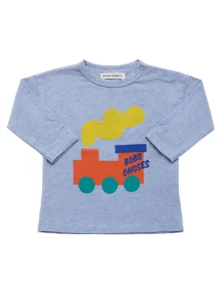 T-shirt in misto cotone organico stampa treno