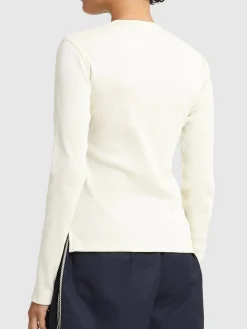 T-shirt tennis in cotone a costine