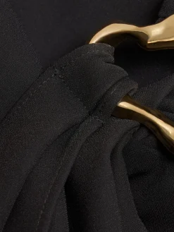Vestito asimmetrico in cady con decorazioni