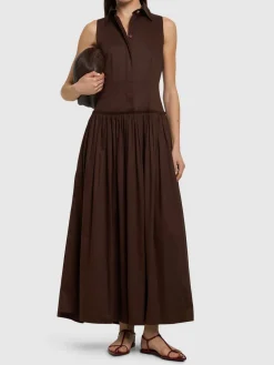 Vestito chemisier lungo Sama in popeline di cotone