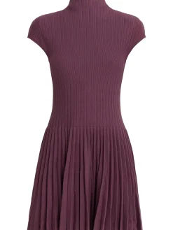 Vestito corto in cotone plissé