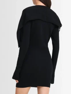 Vestito corto in misto lana vergine con bottoni