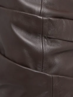 Vestito corto in pelle senza spalline