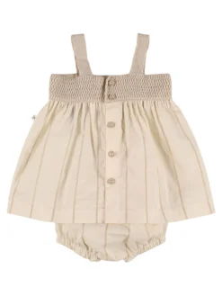 Vestito e culotte in misto cotone