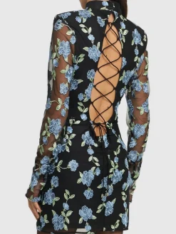 Vestito Gabriella in mesh con ricami