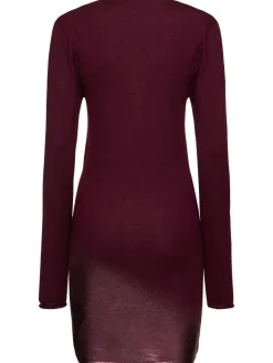 Vestito in cashmere e seta con scollo a V