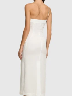 Vestito in gabardina con rosa