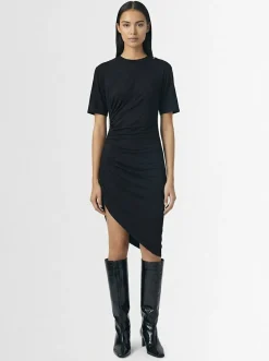 Vestito in jersey di misto cotone drappeggiato