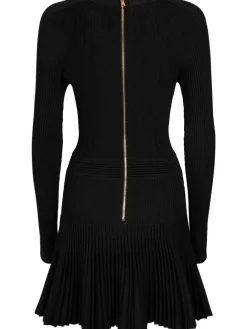 Vestito in jersey di viscosa / plissé