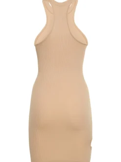 Vestito in jersey stretch a costine con cutout