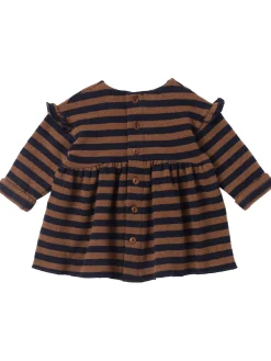 Vestito in misto cotone a righe