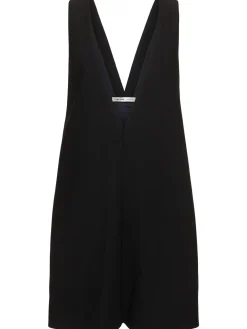 Vestito in misto lana / scollo a V