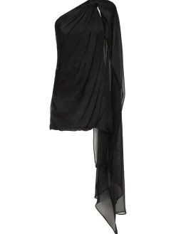 Vestito in raso di seta drappeggiato