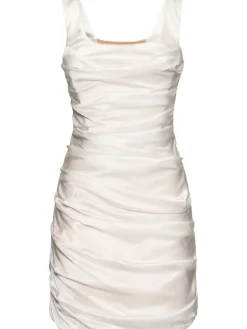 Vestito in raso di seta drappeggiato